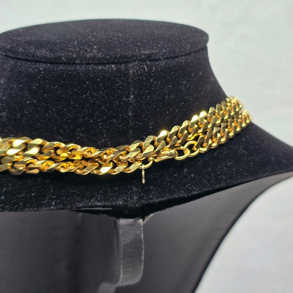 Monet Gold Tone Cuban Link Chain Necklace Long 36" Jewelry - Picture 7 of 16